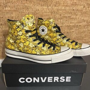 Sz 9 Mens - Converse Peanuts Woodstock Chuck Hi Shoes Yellow‎ Black Worn Once